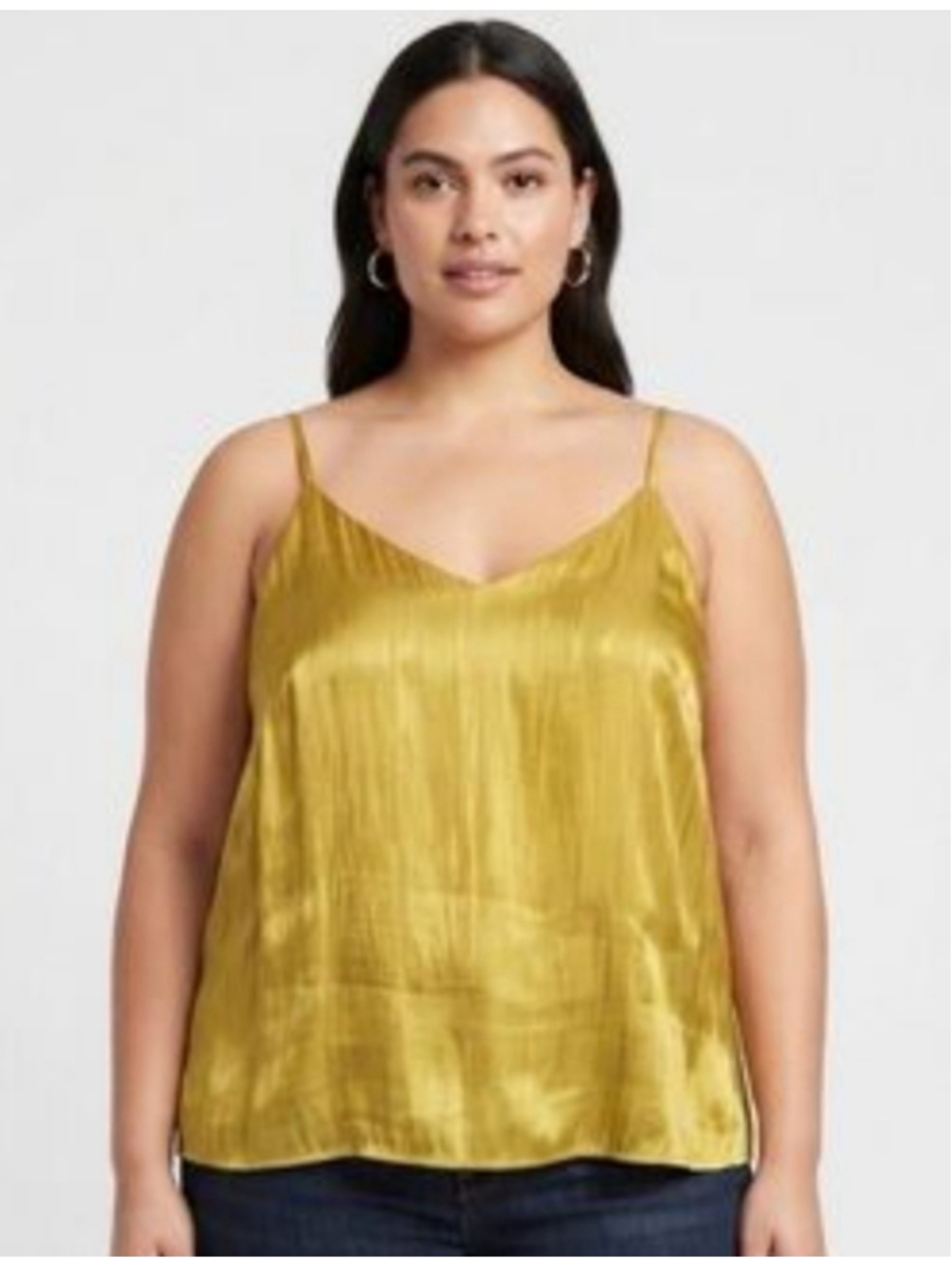 A new day Gold / Shimmer Yellow Crinkle Tank Top XXL